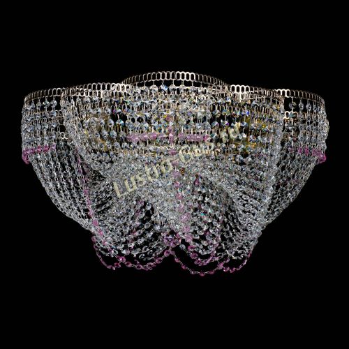 Люстра Есения розовая в Подольске Гусь Хрустальный