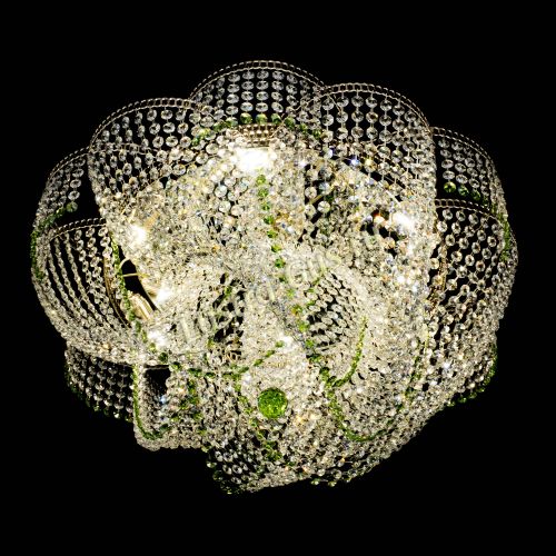 Люстра Есения зеленая в Подольске Гусь Хрустальный