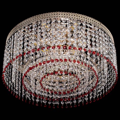 Люстра Флоренция капель оптикон красная в Подольске Гусь Хрустальный