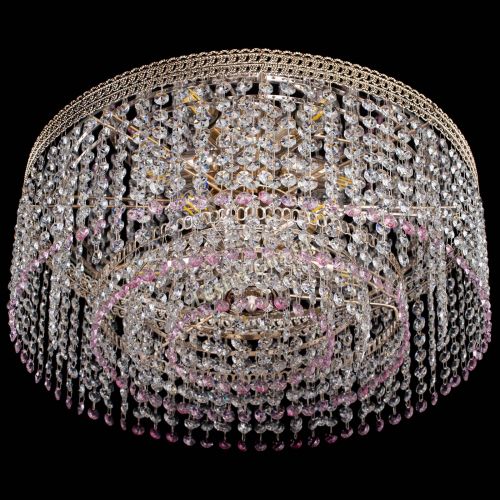 Люстра Флоренция капель оптикон розовая в Подольске Гусь Хрустальный
