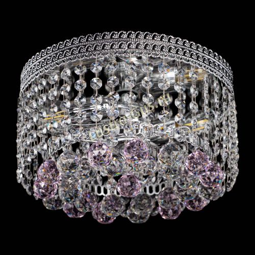 Люстра Флоренция шар №2 розовая в Подольске Гусь Хрустальный