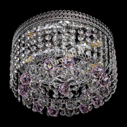 Люстра Флоренция шар №2 розовая в Подольске Гусь Хрустальный