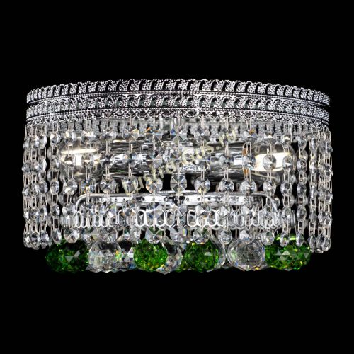 Люстра Флоренция шар №2 зеленая в Подольске Гусь Хрустальный