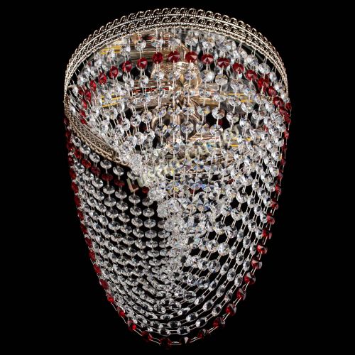 Люстра Флоренция Водоворот красная в Подольске Гусь Хрустальный