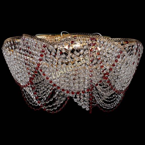 Люстра Галактика №4 красная в Подольске Гусь Хрустальный