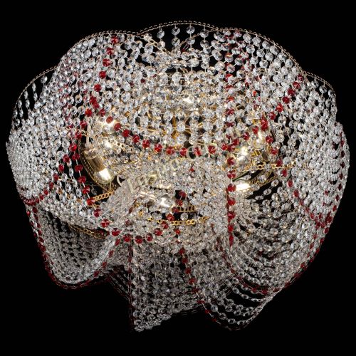 Люстра Галактика №4 красная в Подольске Гусь Хрустальный