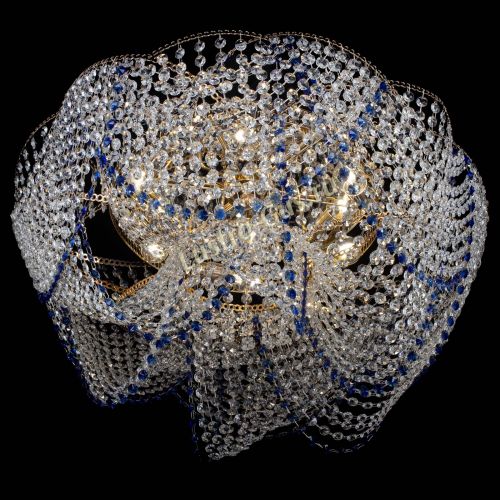 Люстра Галактика №4 синяя в Подольске Гусь Хрустальный