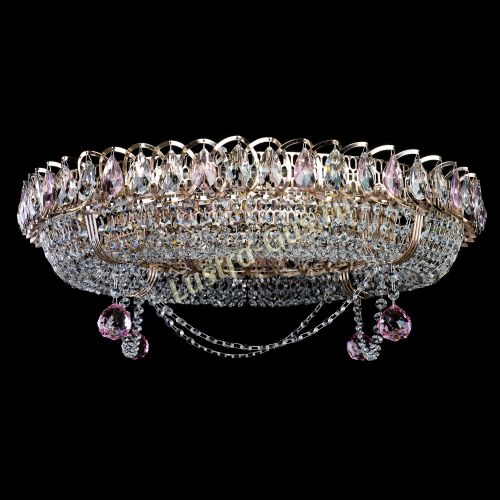 Люстра Глория №1 розовая в Подольске Гусь Хрустальный