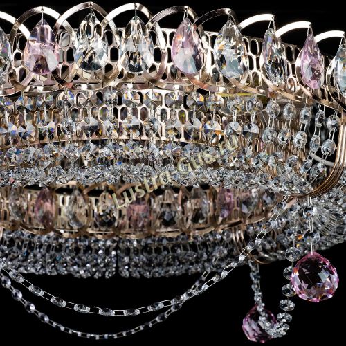 Люстра Глория №1 розовая в Подольске Гусь Хрустальный