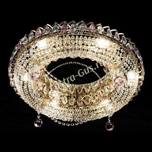 Люстра Глория №1 розовая в Подольске Гусь Хрустальный