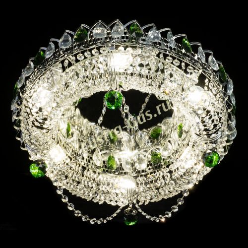 Люстра Глория №1 зеленая в Подольске Гусь Хрустальный