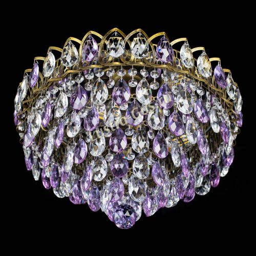 Люстра Грация №1 под бронзу фиолетовая в Подольске Гусь Хрустальный