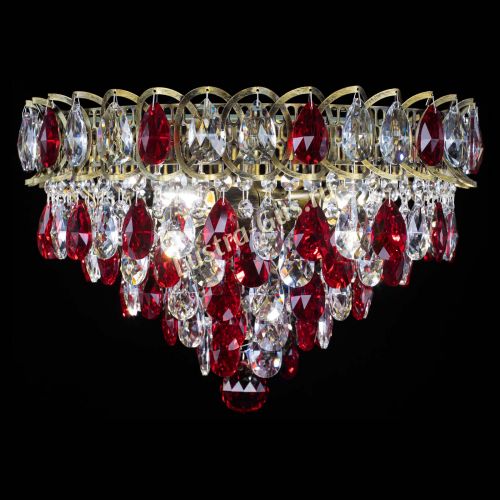 Люстра Грация №1 под бронзу красная в Подольске Гусь Хрустальный