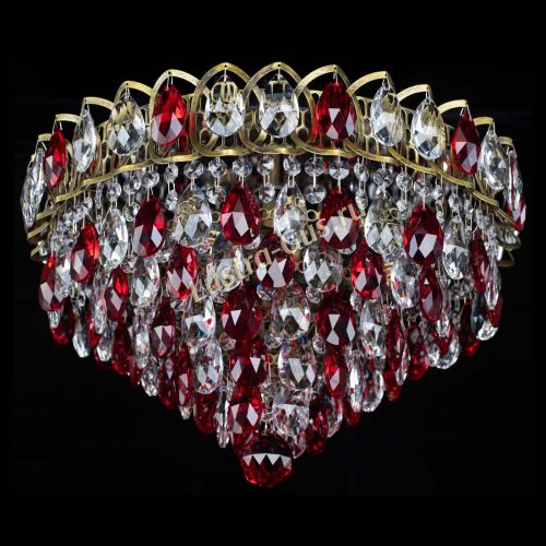 Люстра Грация №1 под бронзу красная в Подольске Гусь Хрустальный