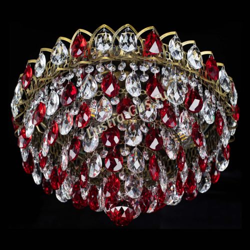 Люстра Грация №1 под бронзу красная в Подольске Гусь Хрустальный