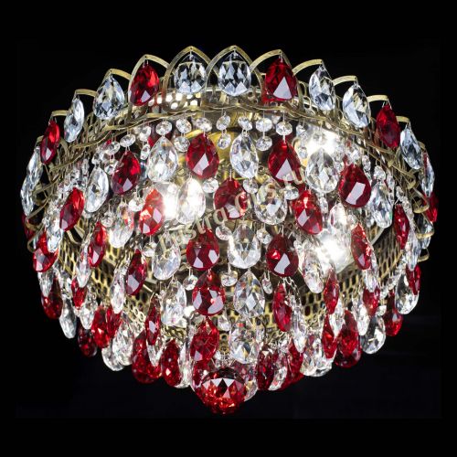 Люстра Грация №1 под бронзу красная в Подольске Гусь Хрустальный