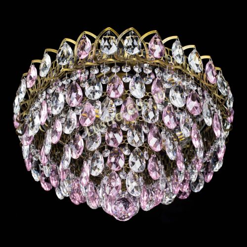 Люстра Грация №1 под бронзу розовая в Подольске Гусь Хрустальный