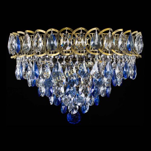 Люстра Грация №1 под бронзу синяя в Подольске Гусь Хрустальный