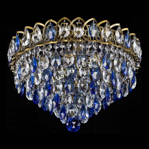 Люстра Грация №1 под бронзу синяя в Подольске Гусь Хрустальный