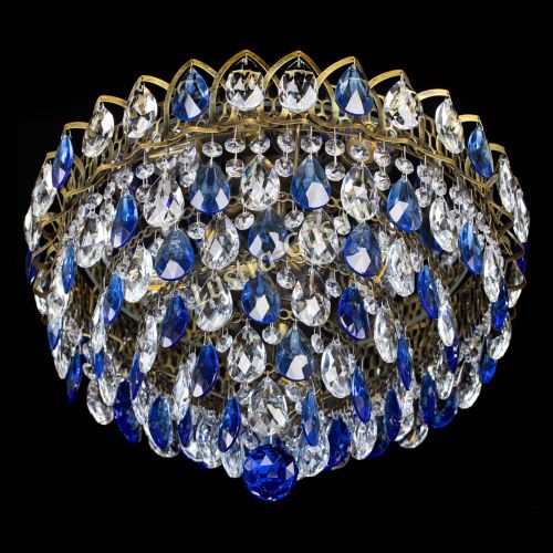 Люстра Грация №1 под бронзу синяя в Подольске Гусь Хрустальный