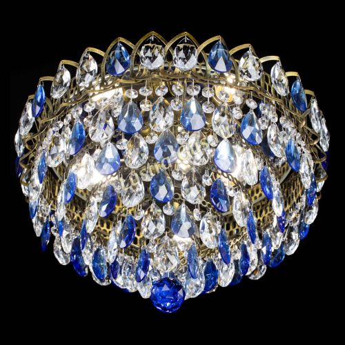 Люстра Грация №1 под бронзу синяя в Подольске Гусь Хрустальный