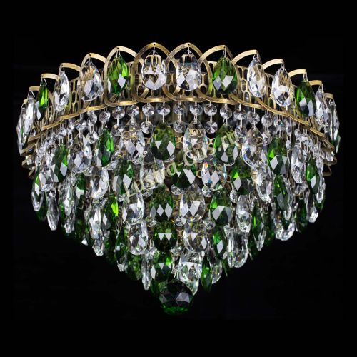 Люстра Грация №1 под бронзу зеленая в Подольске Гусь Хрустальный