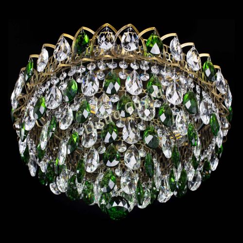 Люстра Грация №1 под бронзу зеленая в Подольске Гусь Хрустальный