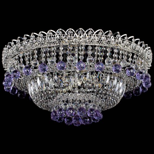 Люстра Хрустальный каскад №3 Шар фиолетовая в Подольске Гусь Хрустальный