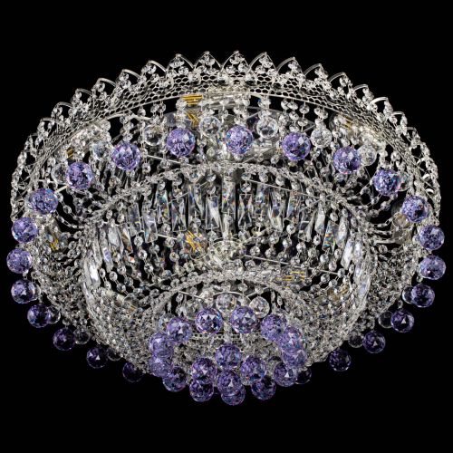 Люстра Хрустальный каскад №3 Шар фиолетовая в Подольске Гусь Хрустальный