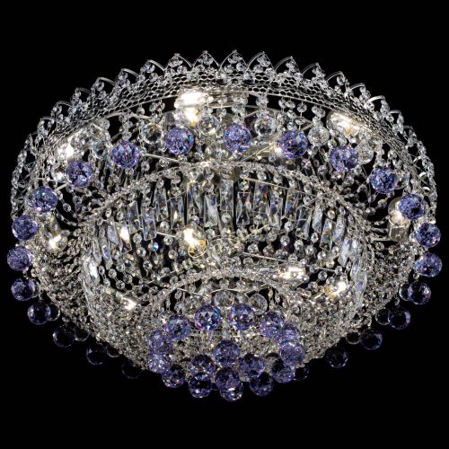 Люстра Хрустальный каскад №3 Шар фиолетовая в Подольске Гусь Хрустальный