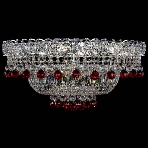 Люстра Хрустальный каскад №3 Шар красная в Подольске Гусь Хрустальный