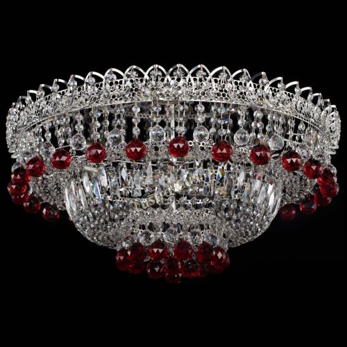 Люстра Хрустальный каскад №3 Шар красная в Подольске Гусь Хрустальный