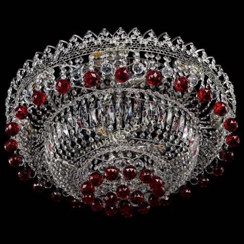 Люстра Хрустальный каскад №3 Шар красная в Подольске Гусь Хрустальный