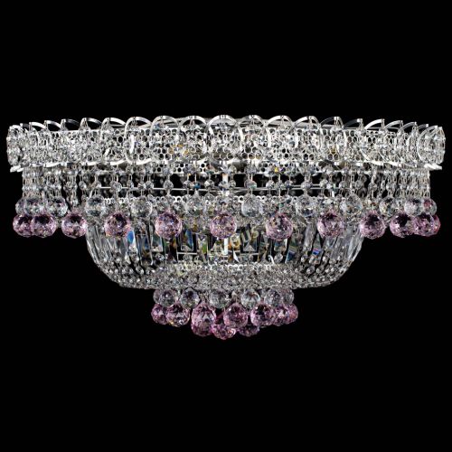 Люстра Хрустальный каскад №3 Шар розовая в Подольске Гусь Хрустальный