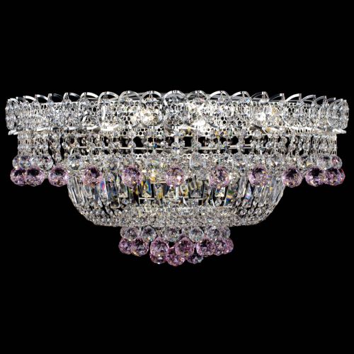 Люстра Хрустальный каскад №3 Шар розовая в Подольске Гусь Хрустальный