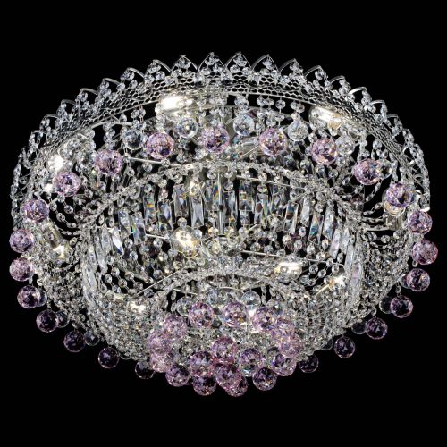 Люстра Хрустальный каскад №3 Шар розовая в Подольске Гусь Хрустальный