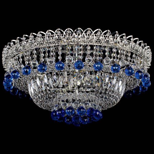 Люстра Хрустальный каскад №3 Шар синяя в Подольске Гусь Хрустальный