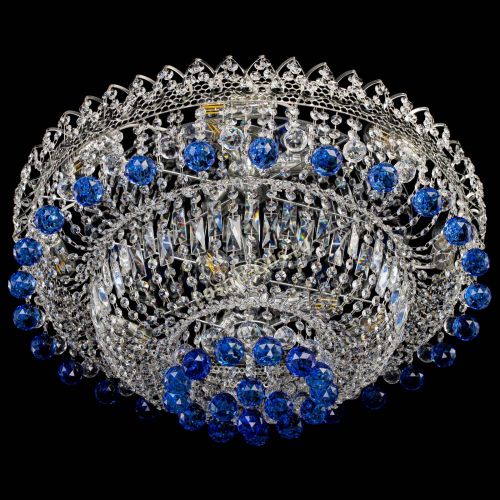 Люстра Хрустальный каскад №3 Шар синяя в Подольске Гусь Хрустальный