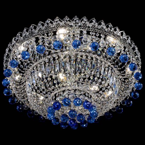 Люстра Хрустальный каскад №3 Шар синяя в Подольске Гусь Хрустальный