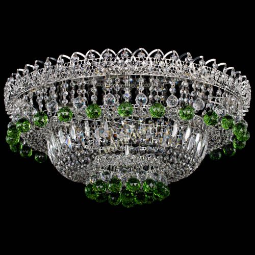 Люстра Хрустальный каскад №3 Шар зеленая в Подольске Гусь Хрустальный