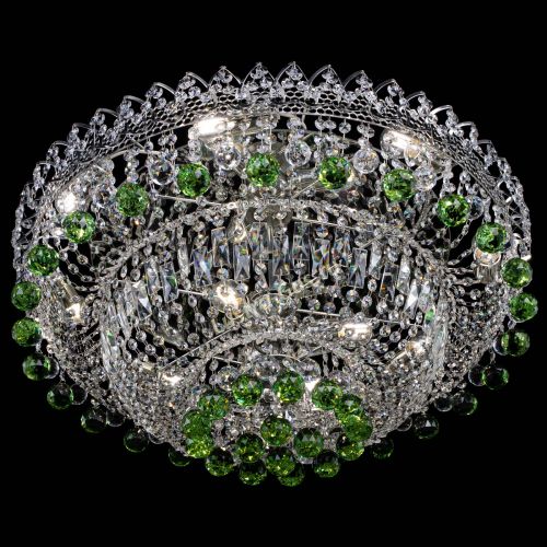 Люстра Хрустальный каскад №3 Шар зеленая в Подольске Гусь Хрустальный