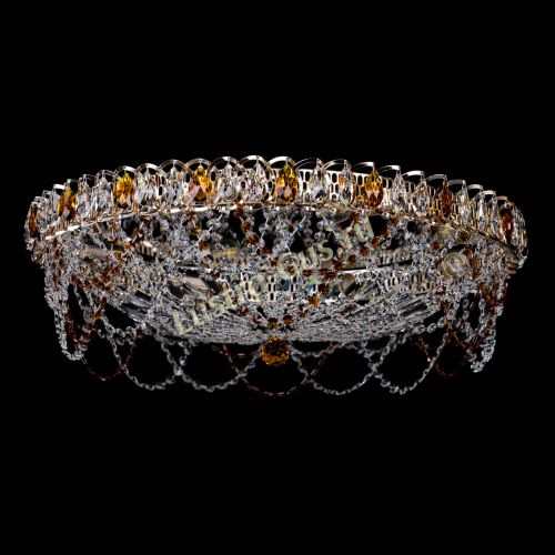 Люстра Каскад Ажур 700 мм чайный в Подольске Гусь Хрустальный