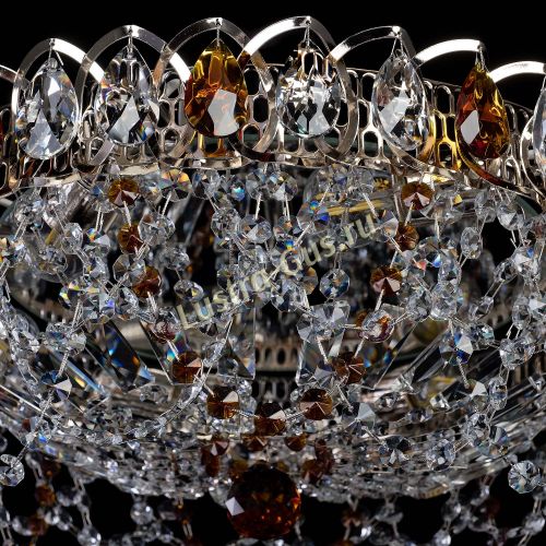 Люстра Хрустальный Каскад Ажур чайный в Подольске Гусь Хрустальный