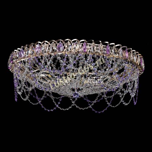 Люстра Каскад Ажур 700 мм фиолетовый в Подольске Люстра Каскад Ажур 700 мм фиолетовый в Подольске