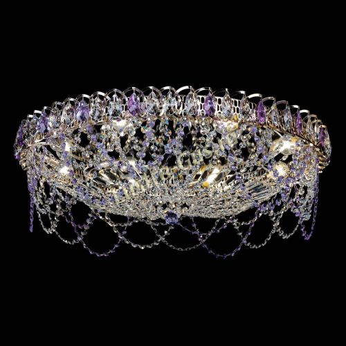 Люстра Каскад Ажур 700 мм фиолетовый в Подольске Гусь Хрустальный