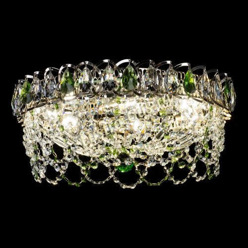 Люстра Хрустальный Каскад Ажур зеленый в Подольске Гусь Хрустальный