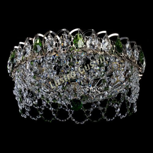 Люстра Хрустальный Каскад Ажур зеленый в Подольске Гусь Хрустальный