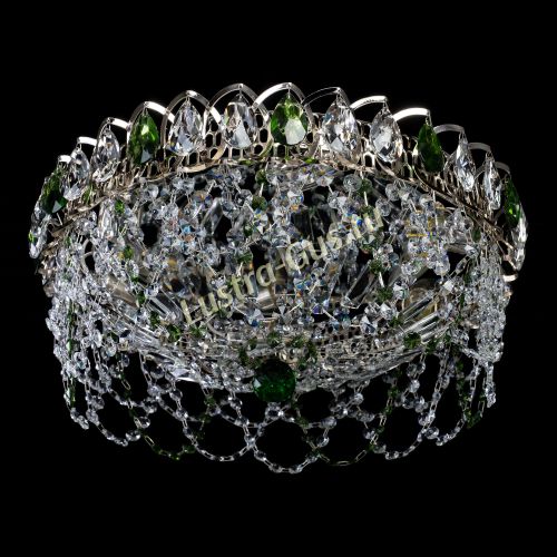 Люстра Хрустальный Каскад Ажур зеленый в Подольске Гусь Хрустальный