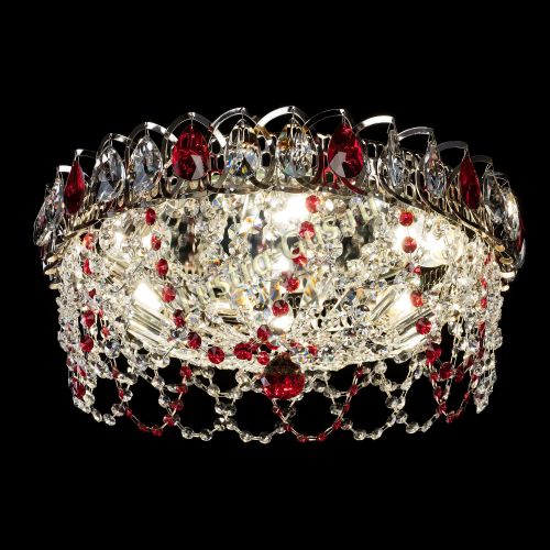Люстра Хрустальный Каскад Ажур красный в Подольске Гусь Хрустальный