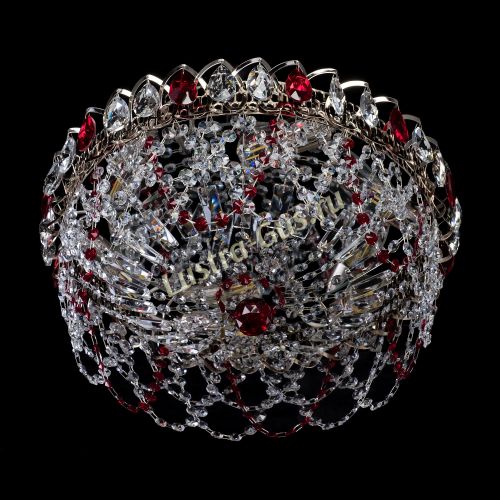Люстра Хрустальный Каскад Ажур красный в Подольске Гусь Хрустальный